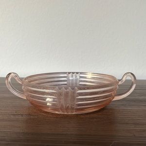 Vintage anchor hocking pink depression glass candy dish